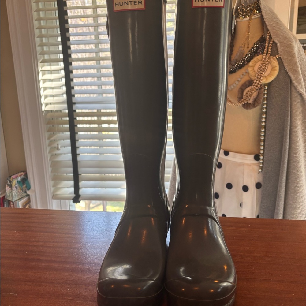 Hunter Grey  Tall Rain Boots